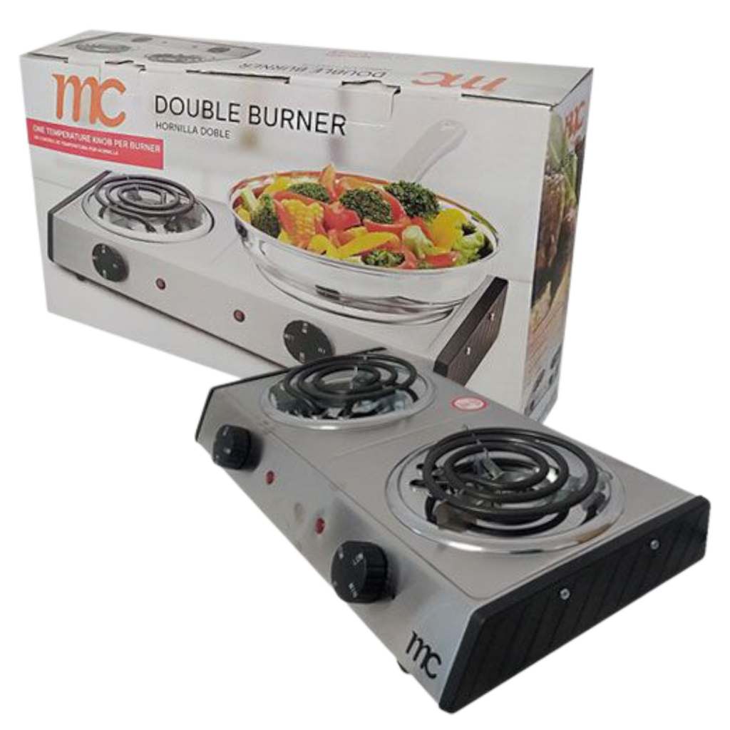 Cocina electrica 2 hornilla inox MC