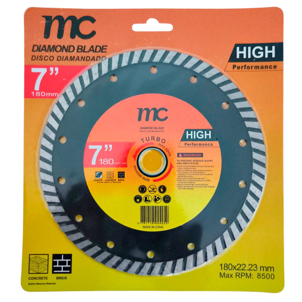 Disco diamantado 7'' turbo MC