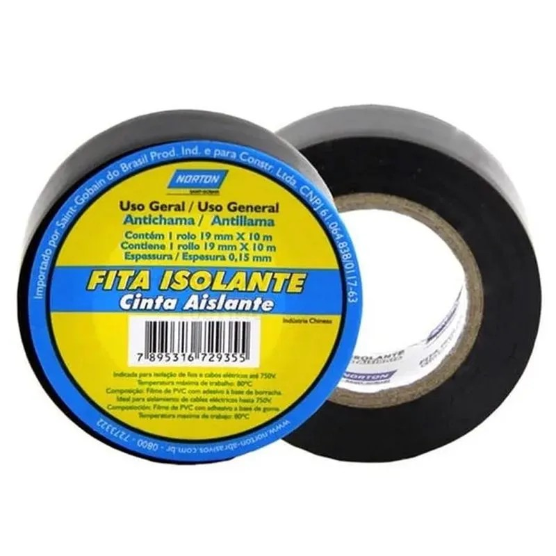 Cinta aislante 19mm x 20 metros NORTON
