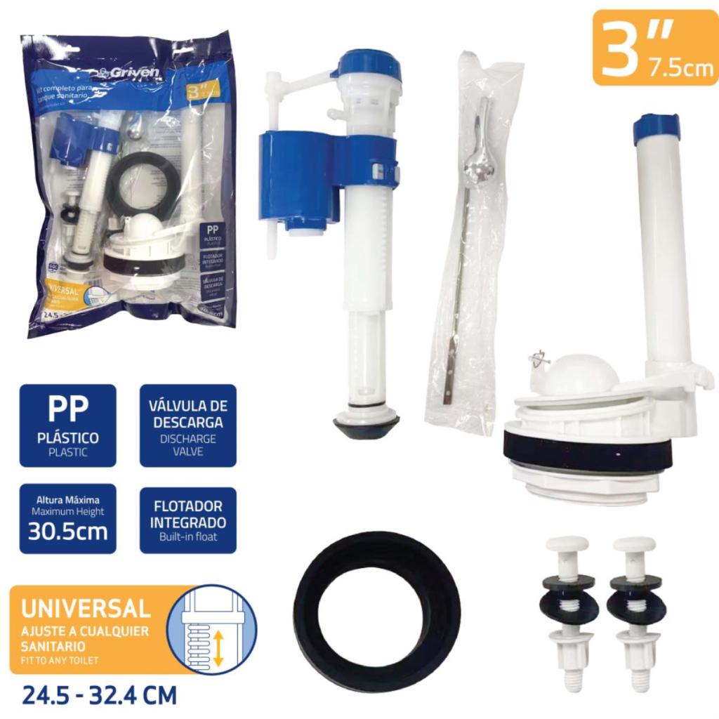 Herraje para w.c. 3'' GRIVEN (manilla frontal)