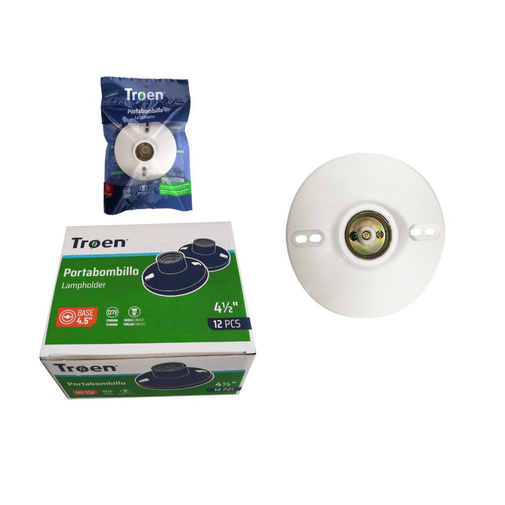 Plafon plastico blanco e27 4,5'' TROEN