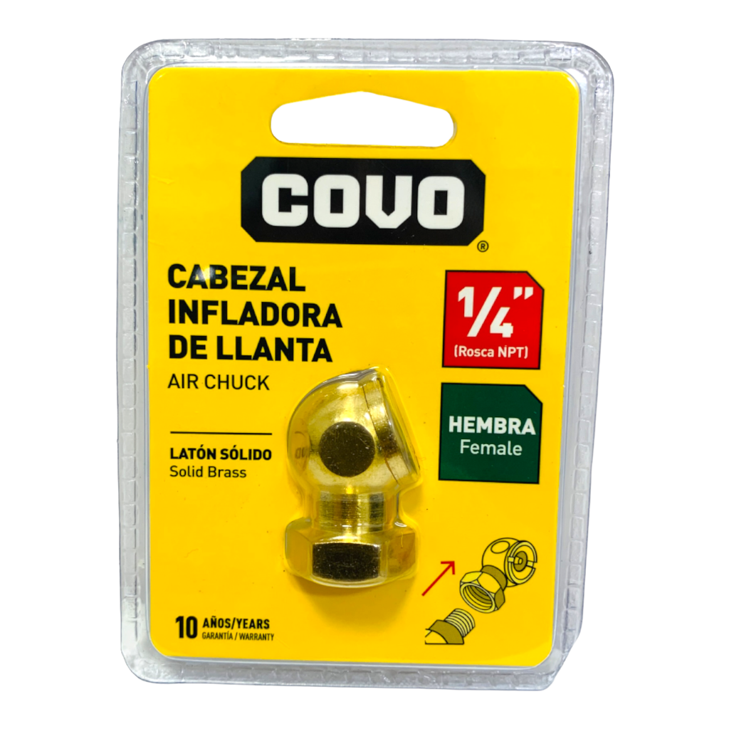 Cabezal de inflador para neumaticos COVO (conexion hembra 1/4'' npt)