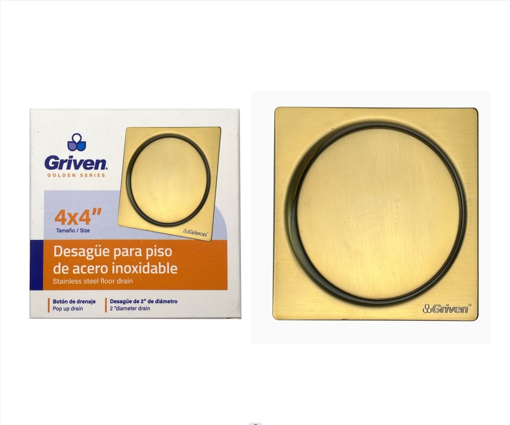 Rejilla para piso 4'' x 4'' gold GRIVEN