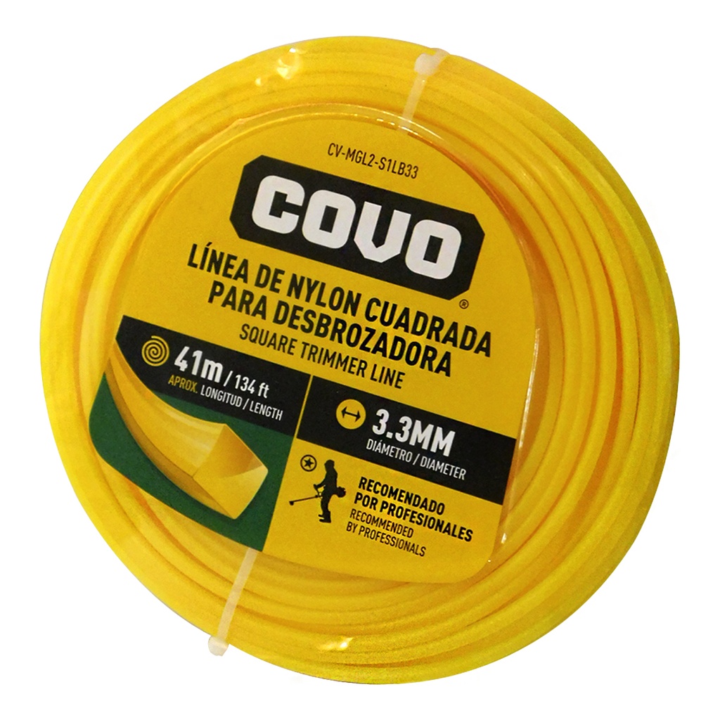 Nylon para desmalezadora cuadrado COVO (3,3mm x 41 metros)