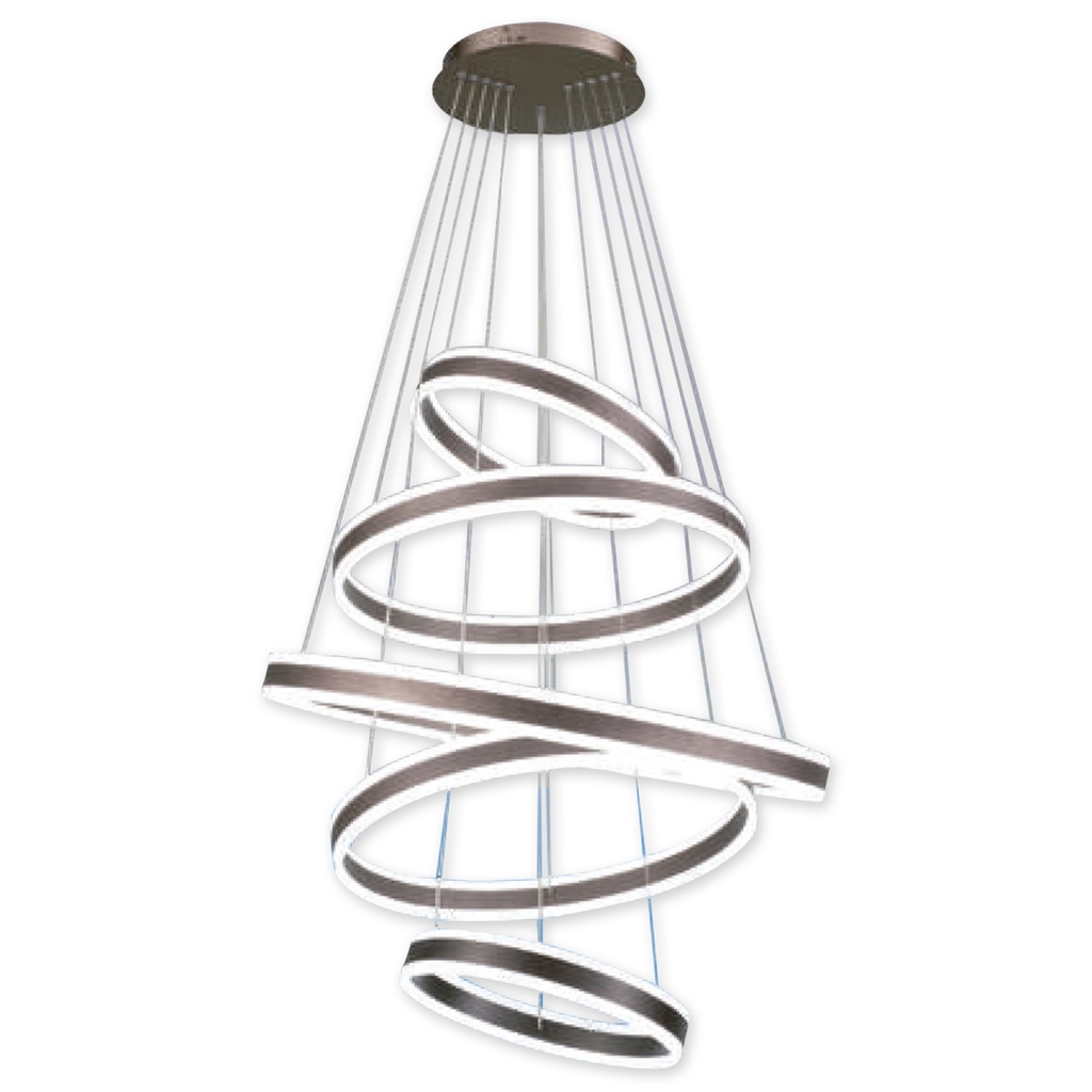 LAMPARA LED COLGANTE 250W 5 ANILLOS ANGEL LIGHT 