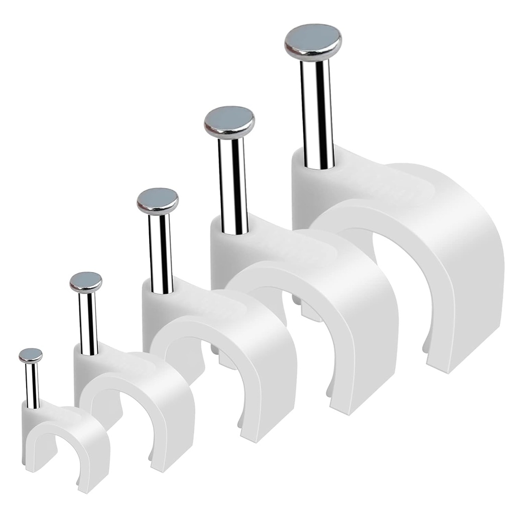 Grapa plastica redonda blanca WADFOW (set 100pz)