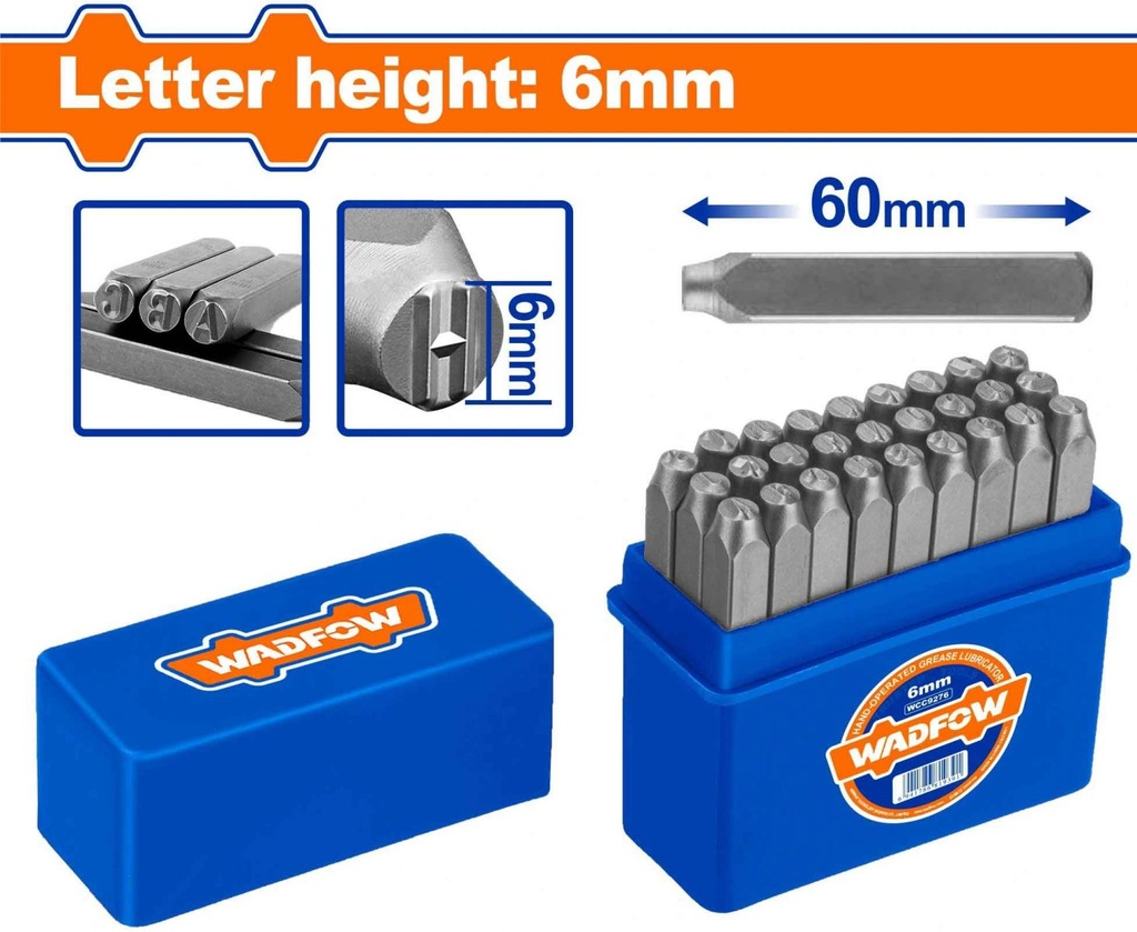 Letras de impacto 6mm WADFOW (set 27pz)