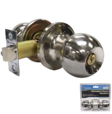 Cerradura de pomo Cromado BRUFER (dormitorio)