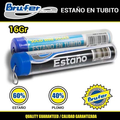 Estano en tubito 1,0mm 16 gramos BRUFER