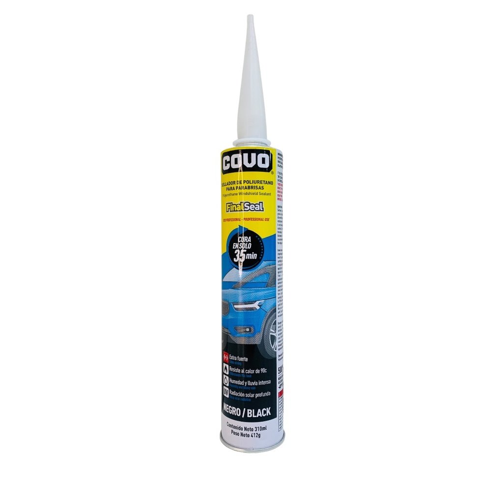 Sellador de poliuretano para parabrisas 310ml COVO (negro)