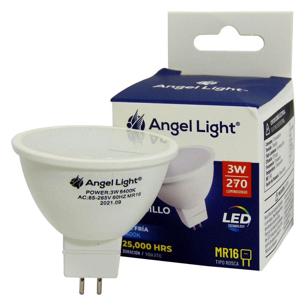 Bombillo led dicroico 3w mr16 6400k ANGEL LIGHT