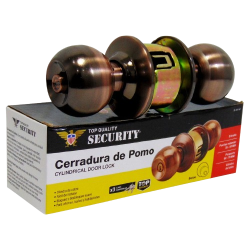 Cerradura pomo bronce SECURITY (Dormitorio)
