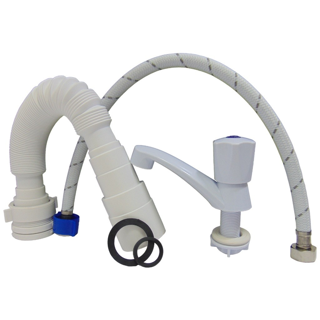 Kit para lavamanos 1/4" con griferia GRIVEN (set 4pz)