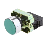 Interruptor de boton verde metalico con retorno ANDELI