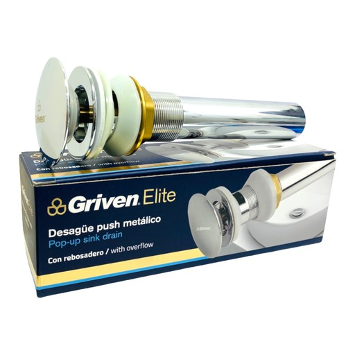 Desague para fregadero push metalico con rebosadero GRIVEN ELITE
