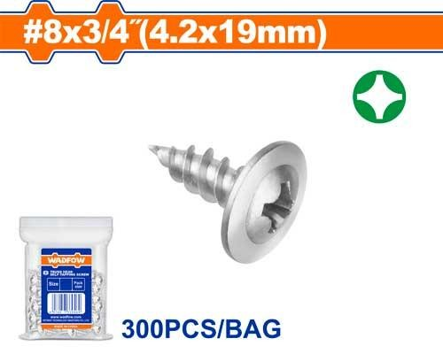 Tornillo autorroscante #8 x 3/4" WADFOW (set 300pz) 