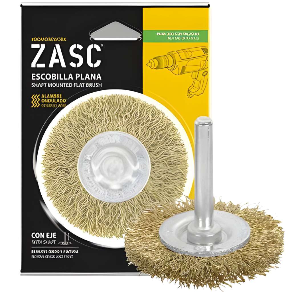 Cepillo plano de alambre ondulado tipo espiga 1/4'' x 3" ZASC