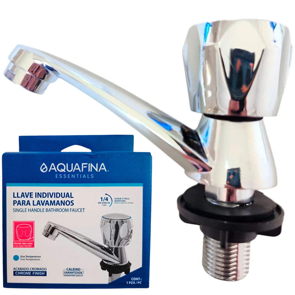Grifería lavamanos individual mr1/2'' AQUAFINA (cromado)