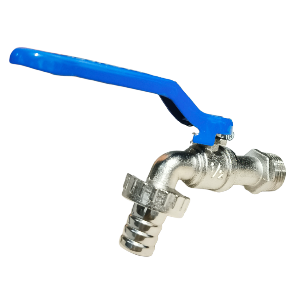 Llave de jardín cromado con racor 1/2'' AQUAFINA (mr1/2'' x mr3/4'')