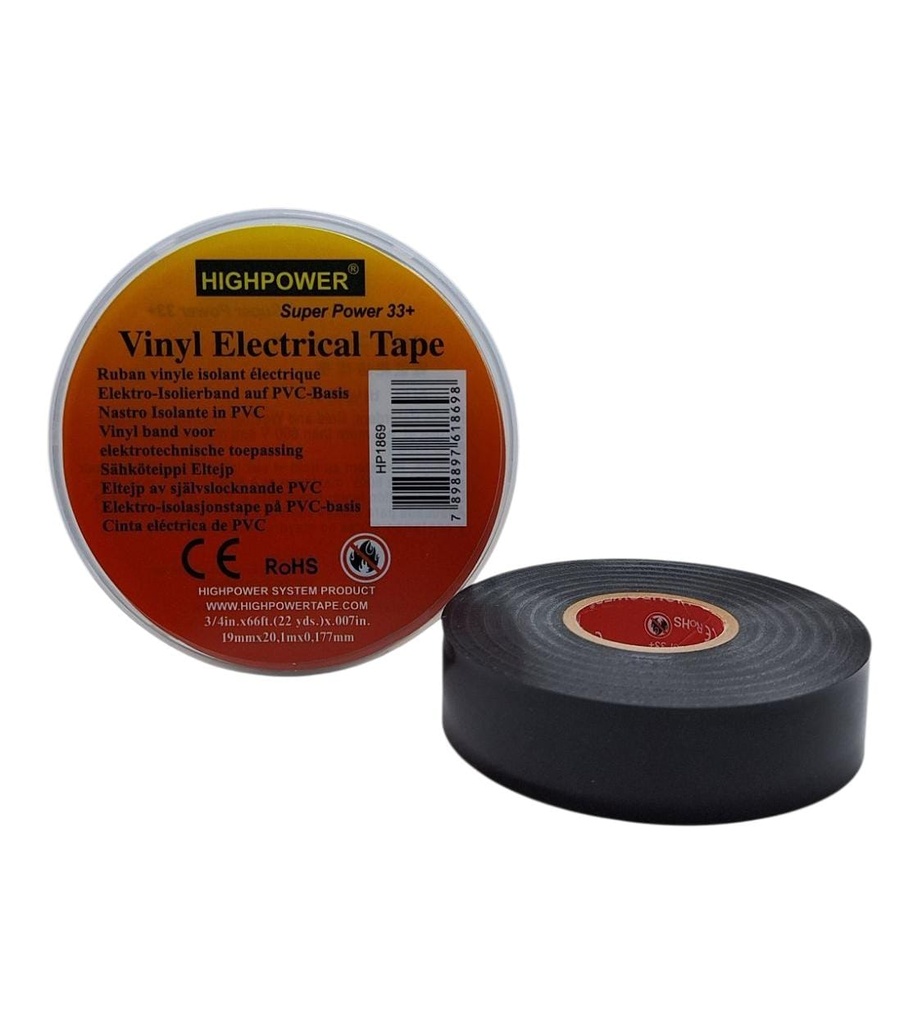 Teipe para electricidad 33+ HIGHPOWER (3/4" x 20metros)