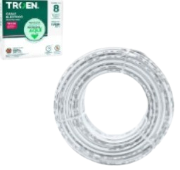 Cable #08 THHN Blanco (Rollo 100mts) TROEN