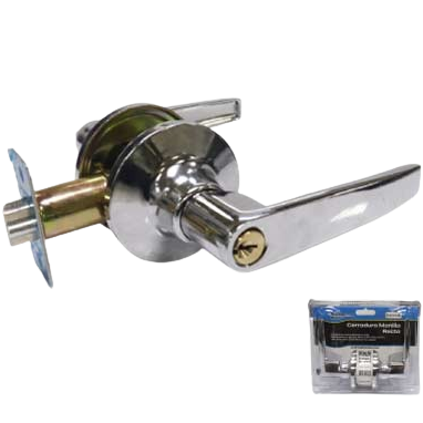 Cerradura manilla recta cromada BRUFER (dormitorio)