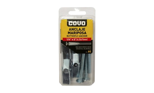 Tornillo con anclaje mariposa COVO (set 4pz)