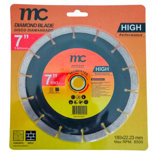 [781718924245] Disco diamantado 7'' segmentado MC