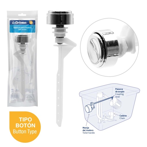 [A367-T005] Balancin para w.c. de boton GRIVEN (lateral)