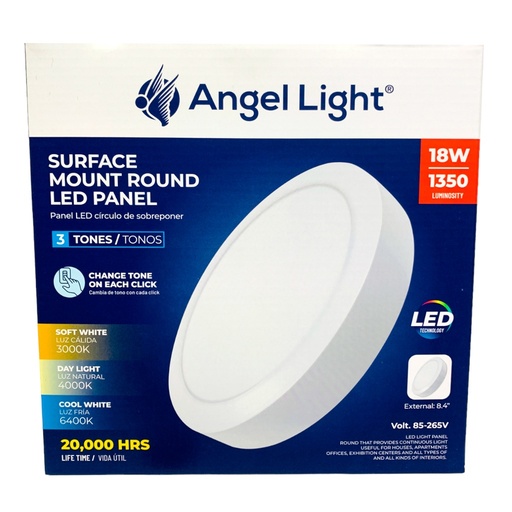 Panel led redondo sobreponer 3 tonos ANGEL LIGHT