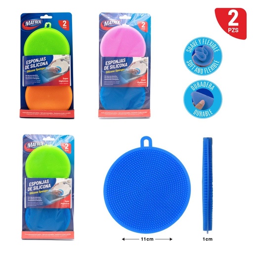 [YC-21001] Esponja de silicon MATRIX (set 2pz)