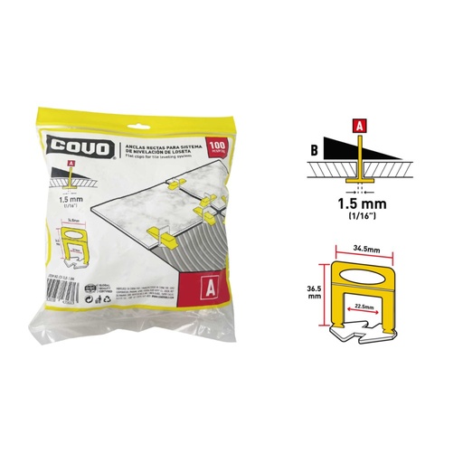 [CV-TLB-1-5MM] Separador de juntas ceramicas 1,5mm COVO (set 100pz)