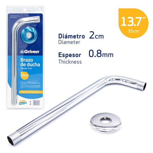 [A367-GRI0126] Brazo para regadera GRIVEN