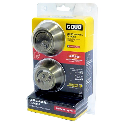 [JM-102B-AB] Cerrojo COVO (llave-llave)