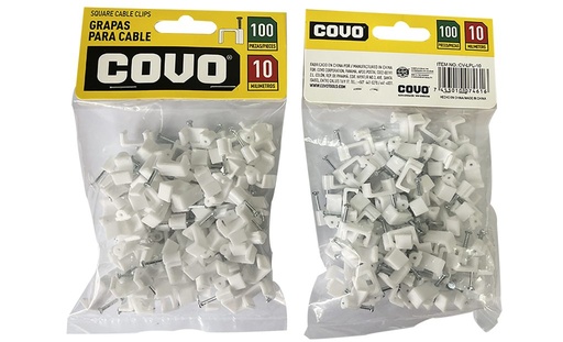 Grapa plastica para cable COVO (set 100pz)