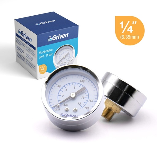 [GV-ZW-WC50] Manometro 1/4'' 170psi GRIVEN (seco)