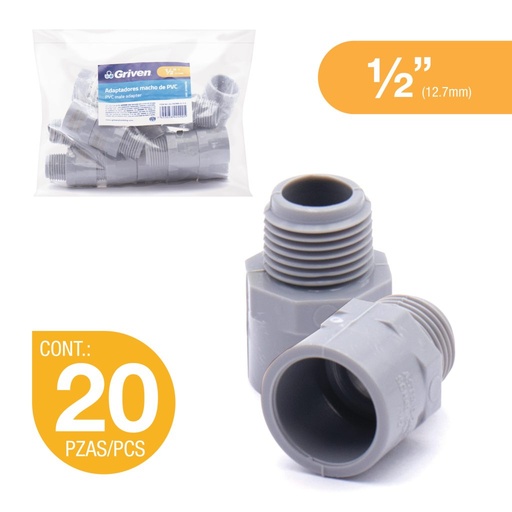 Adaptador macho PVC (MRXC) sch 40 GRIVEN