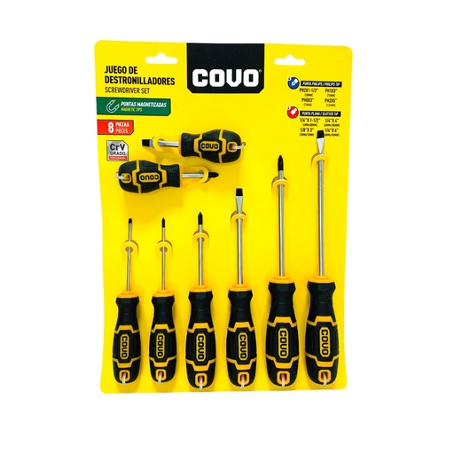 [CV-SDSET-8PCS] Destornillador COVO (set 8pz)