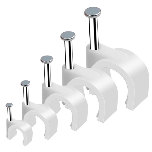 Grapa plastica redonda blanca WADFOW (set 100pz)