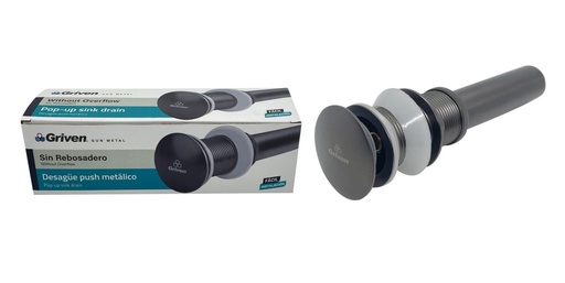 [GV-QHL220A-W] Desague metalico 1.1/4'' sin rebosadero GRIVEN (gun metal)