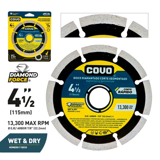 [7A136-G115-CV] Disco diamantado segmentado COVO (4.1/2'')