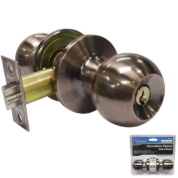 [607203] Cerradura de pomo antique copper BRUFER (dormitorio)