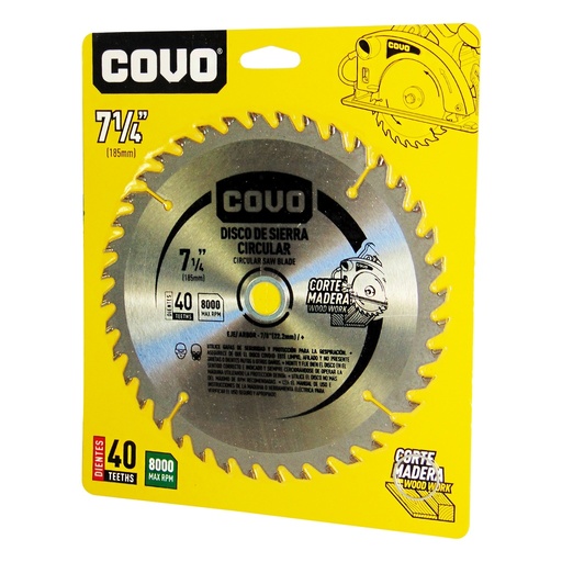 [CV-CW-4] Disco de sierra 7.1/4'' 40 dientes COVO (madera)