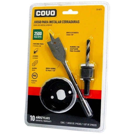 [CV-KIT3] Sierra copa metalica para agujeros COVO (set 3pz)