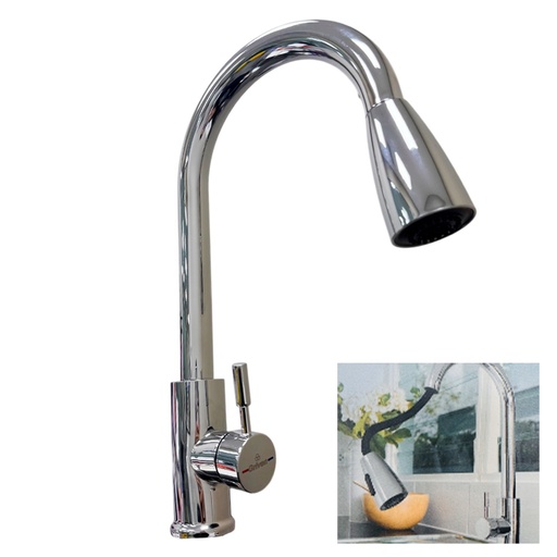 [GV-SH8800C] Grifería monomando fregadero cromada cuello extensible GRIVEN