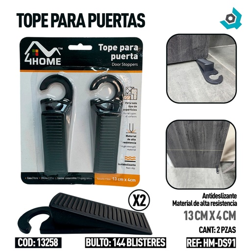 [HM-DS91] Tope de goma para puerta 4HOME (set 2pz)