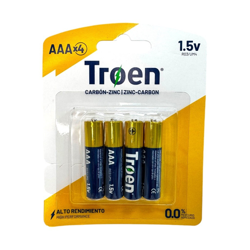 [TR-C-AAA-4] Baterias aaa carbon-zinc TROEN