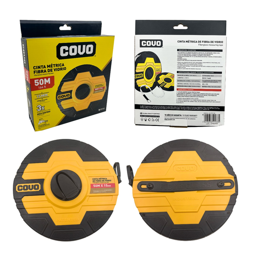 [CV-FMTP-50] Cinta metrica fibra de vidrio 50 metros x 15mm COVO