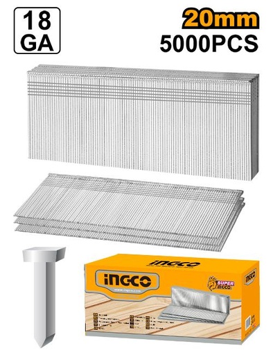 [ANA18201] Grapas tipo clavo 20mm INGCO (5000pz)