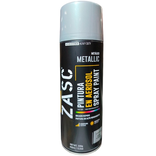 [Z-SPM1680S] Aerosol metalico plateado 400ml ZASC